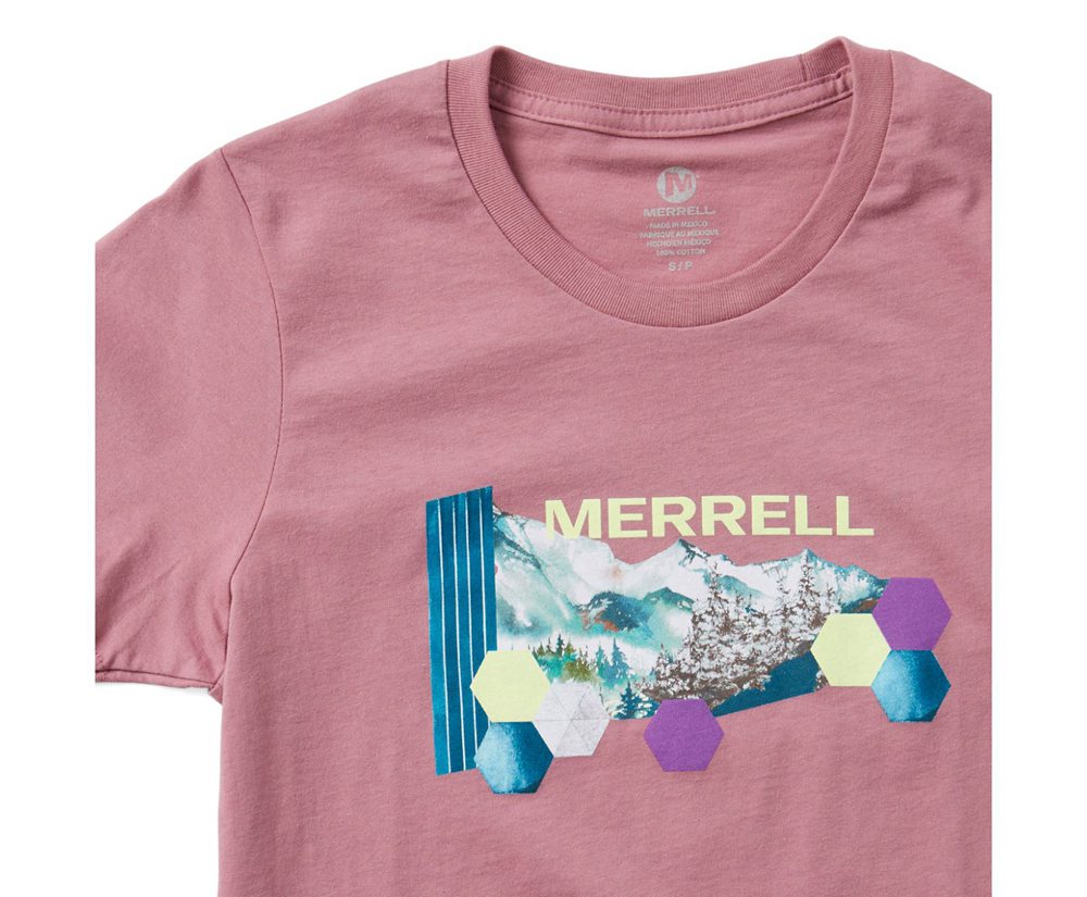 Merrell Short Sleeve Pink - Woodmark Logo Tee - Womens 51CTLYZAO